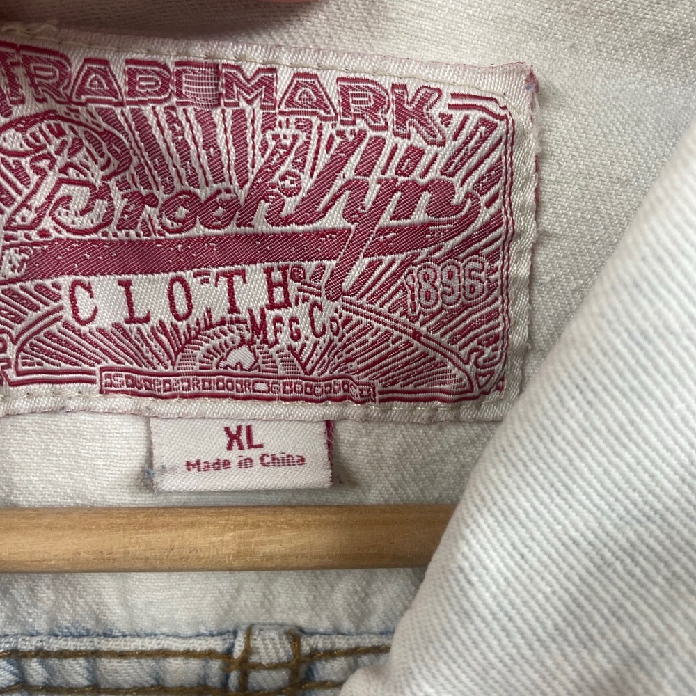 Brooklyn Cloth Denim Jacket Distressed Light Wash Button Front XL‎ trucker - Picture 4 of 16